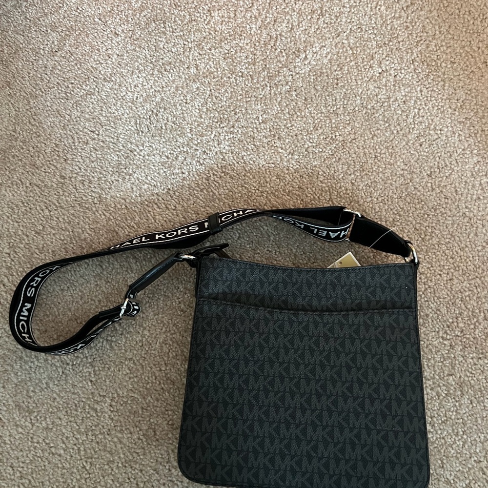 Michael Kors Black and Gray Logo Messenger Bag - Picture 5 of 5
